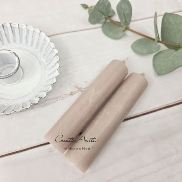 Stabkerze kurz -Taupe-